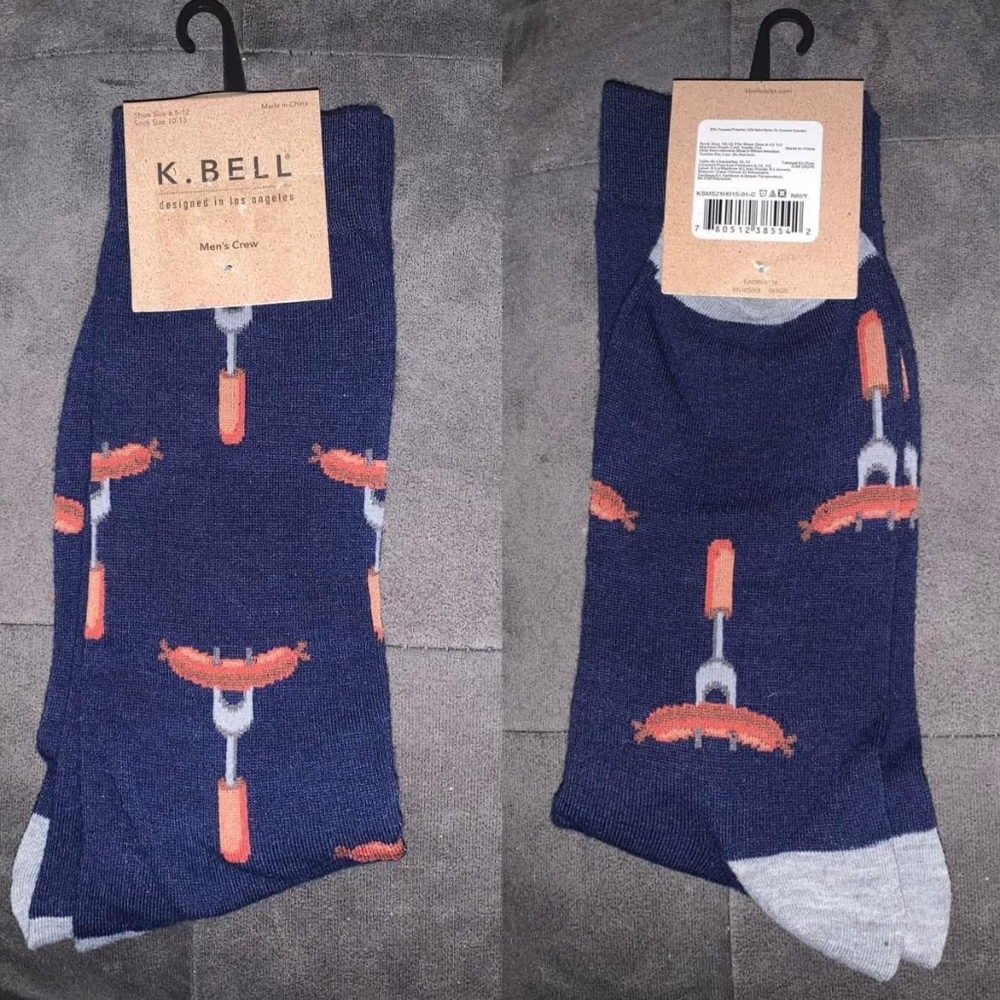 Hot Dog Sausage Men Crew Sock Kbell 10-13 Pride